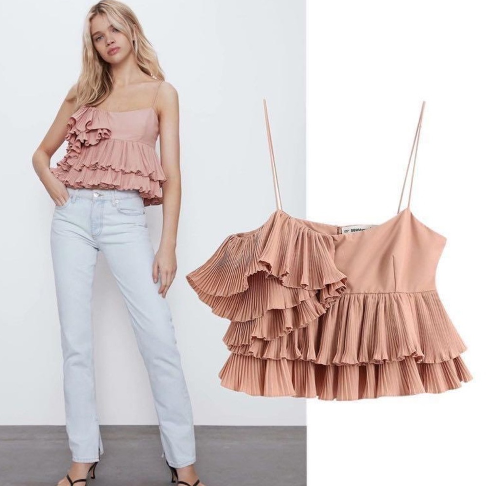 Zara Ruffled Peplum Top
